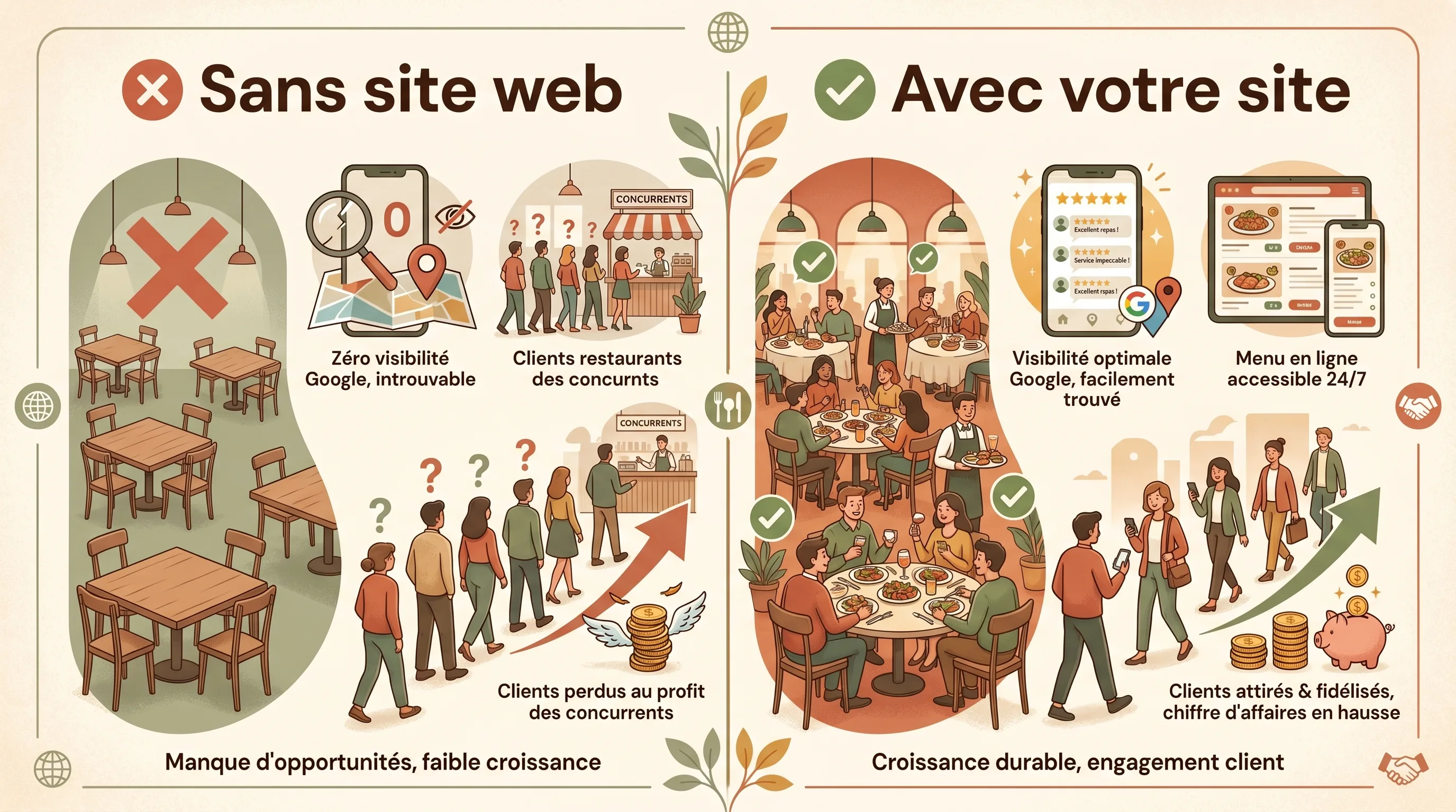 Comparaison plateformes vs commande directe restaurant